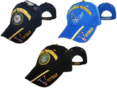 U.S. MILITARY VETERAN (ARMY NAVY AIRFORCE) OFFICIALLY LICENSED Baseball Cap Hat 